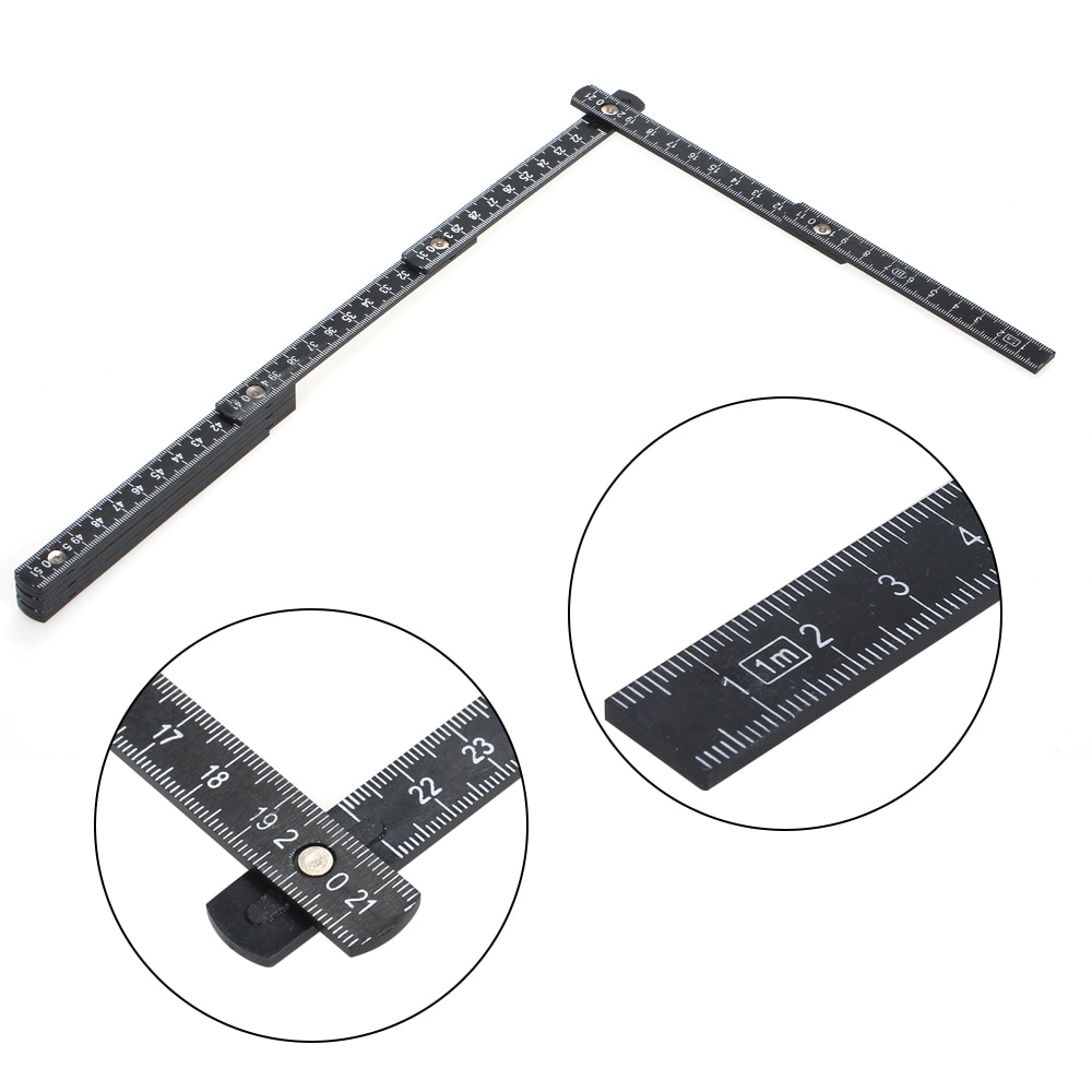 1M 3ft Slide Ten-Parts Fold Up Rulers Folding Versatile Reading Ruler Education Meter Lightweight and Compact Measuring Tool