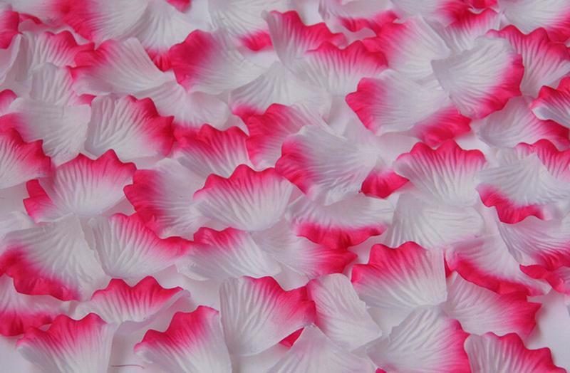 100 stk / pakke fest med kunstig blomst polyester bryllup dekorative rosenblade petalos de rosa bryllupsdekoration