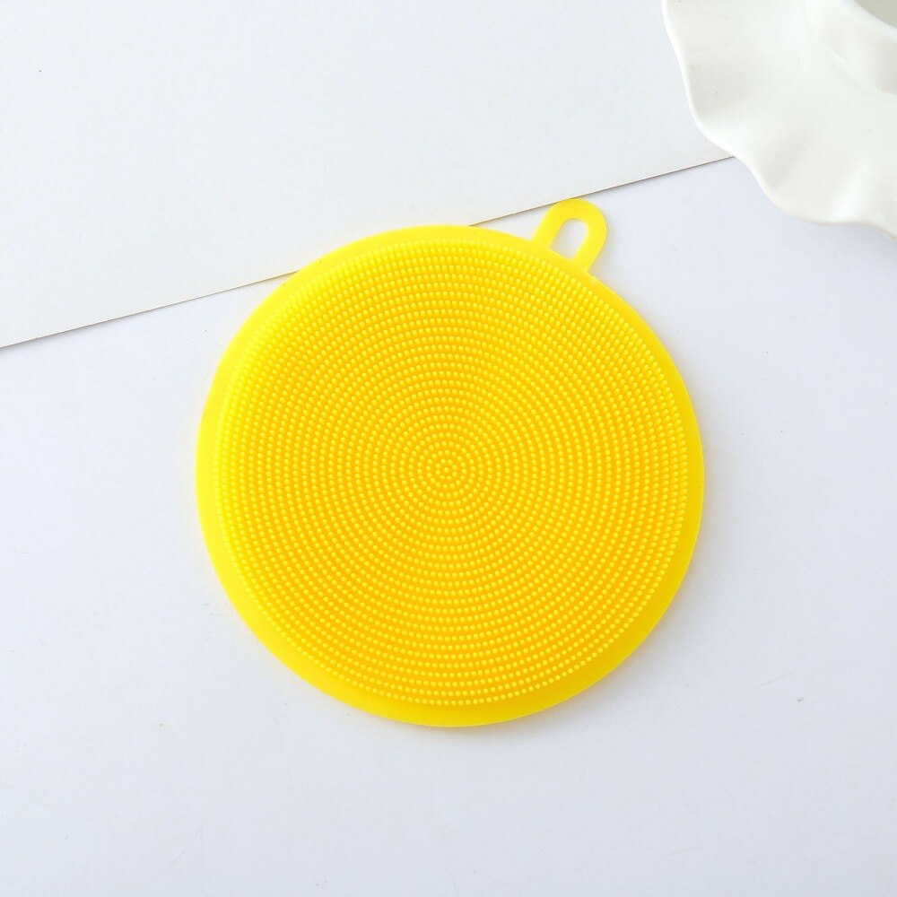 Esponja de silicona antibacteriana para platos, cepillo de limpieza para frutas y verduras, soporte para ollas, 1 unidad, 0794