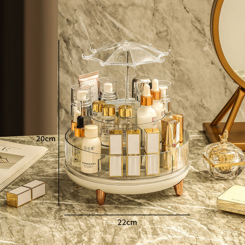 Nouveaux organisateurs de maquillage transparents avec étagère de rangement rotative à 360 degrés, boîte de rangement de cosmétiques, organisateur de salle de bain, rangement à domicile