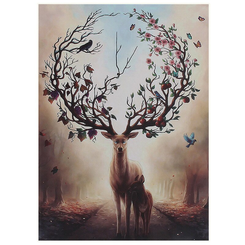 Unique Animal Forest Elk Jigsaw Puzzles Mysterious Puzzle 3D Puzzle For Adults Fabulous Children Toy Animal Puzzle Gif: NO Box