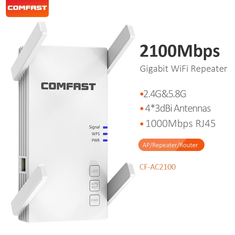 Amplificateur de Signal 300/2100Mbps sans fil WiFi répéteur longue portée Wifi Extender Acess Point routeur Booster avec antenne haute puissance