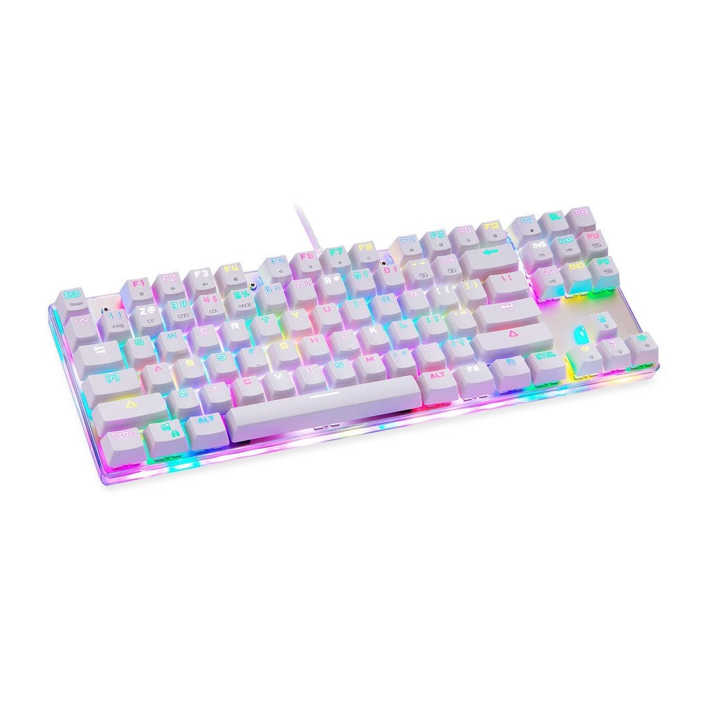K87S Mechanical Keyboard Wired Gaming Keyboard RGB Mix Backlit 87 Keys For Game Laptop PC Gaming Office: Red shaft