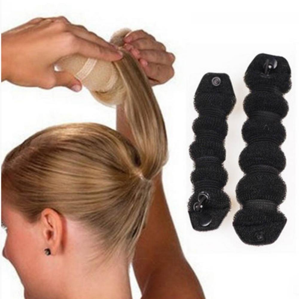 2 unids/set uno grande y uno pequeño novedosa mujer cubierta negra café mágico pelo para moños estilo moño Accesorios de belleza