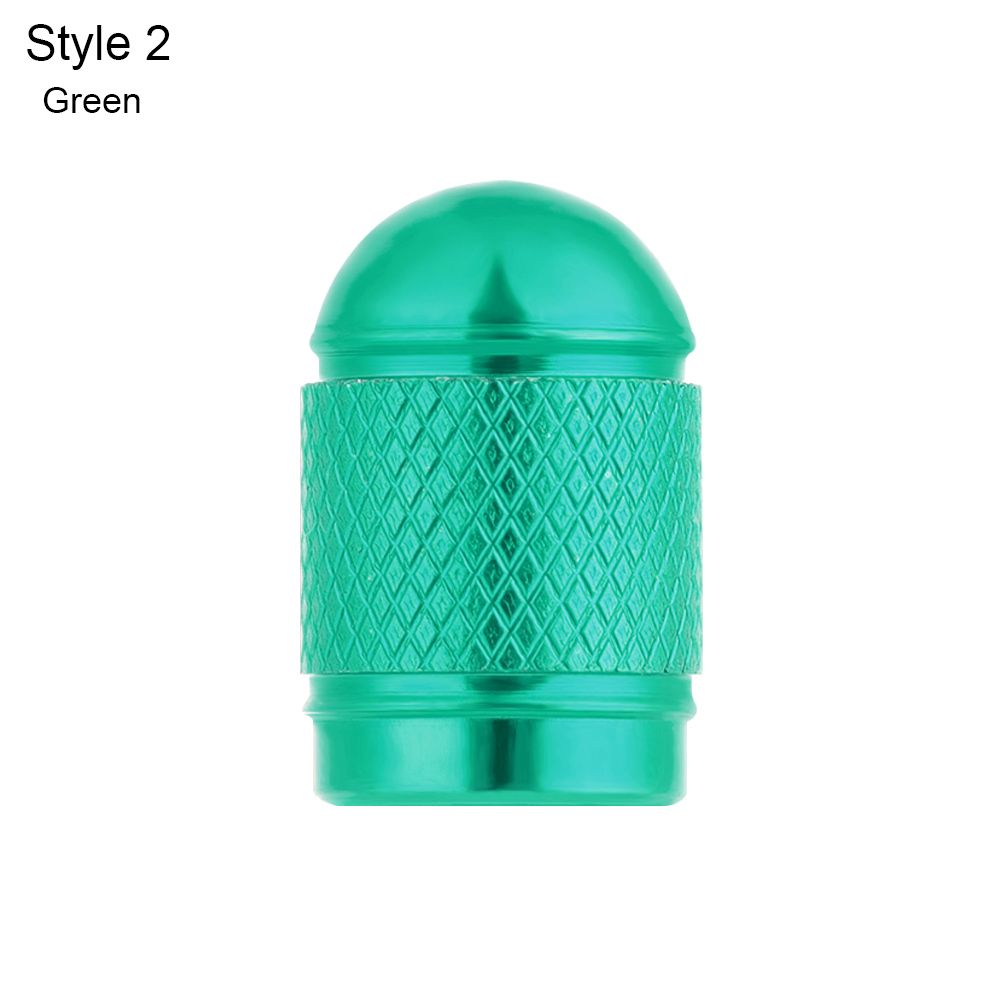 5PCS Bike Valve Caps Aluminum Alloy Schrader Valve Caps Motorcycles Trucks Cars Bikes Tire Valve Stem Covers Bicycle Accessories: Green-Style 2