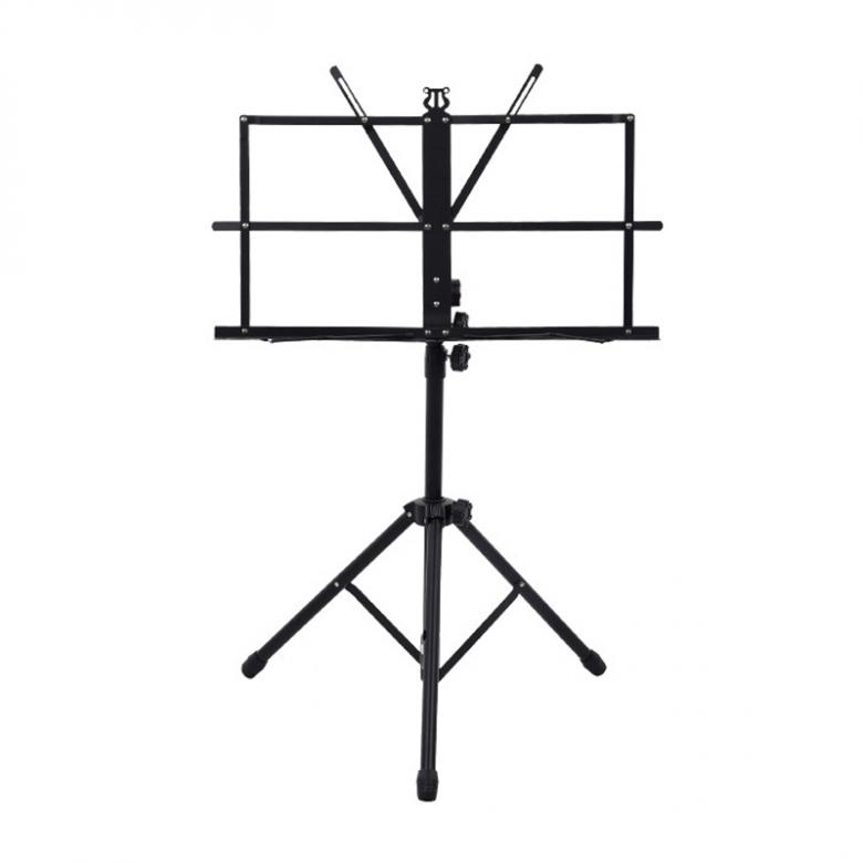 2PCS Foldable Music Sheet Tripod Stand Aluminum Alloy Music Stand Holder Height Adjustable with Carry Bag for Musical Instrument