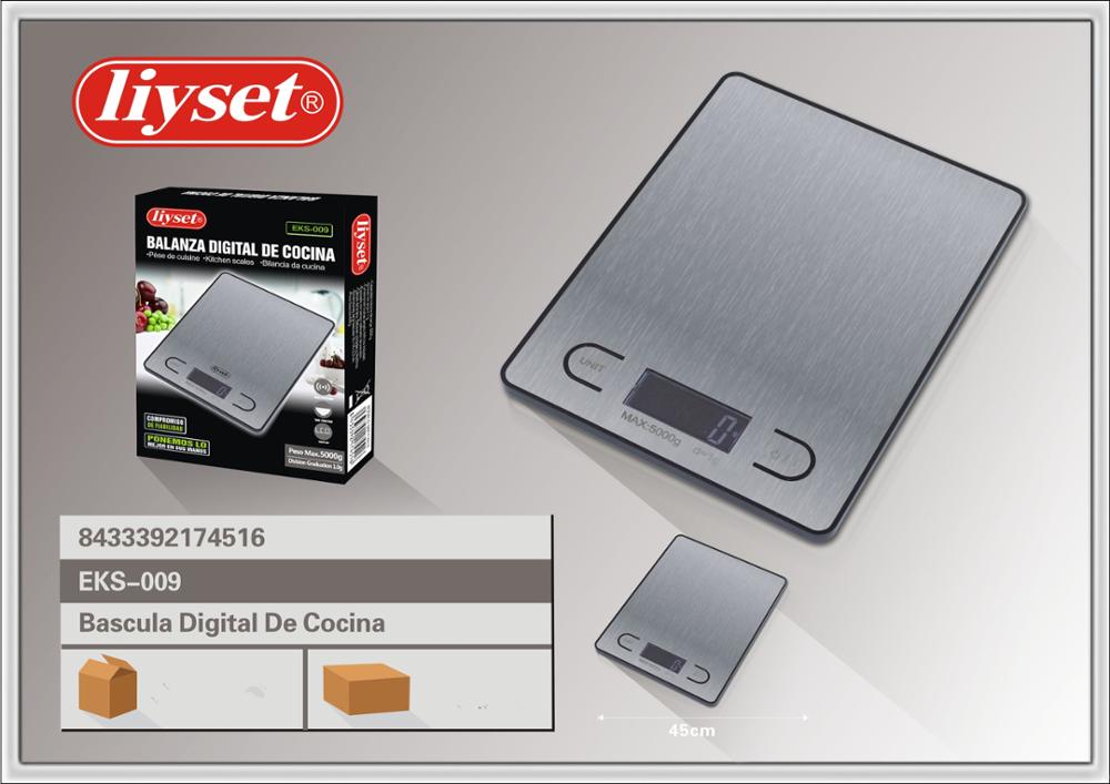 Báscula electrónica Digital para el hogar Liyset, báscula para comida, herramienta de medición, báscula electrónica Digital de 5KG con pantalla LCD: 74516