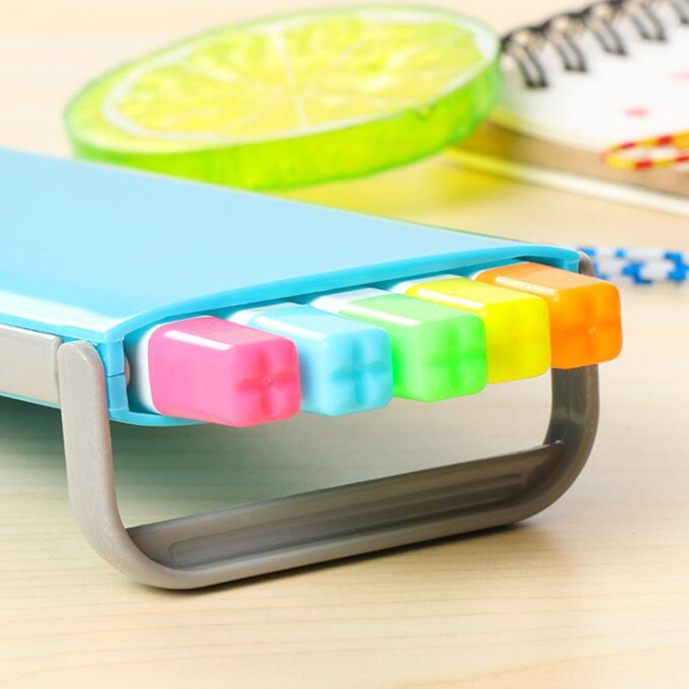 XRHYY 1 Box 5Colors Highlighter Stationery Student Mark Highlighter Watercolor Note Pen Highlighting Writing Notes