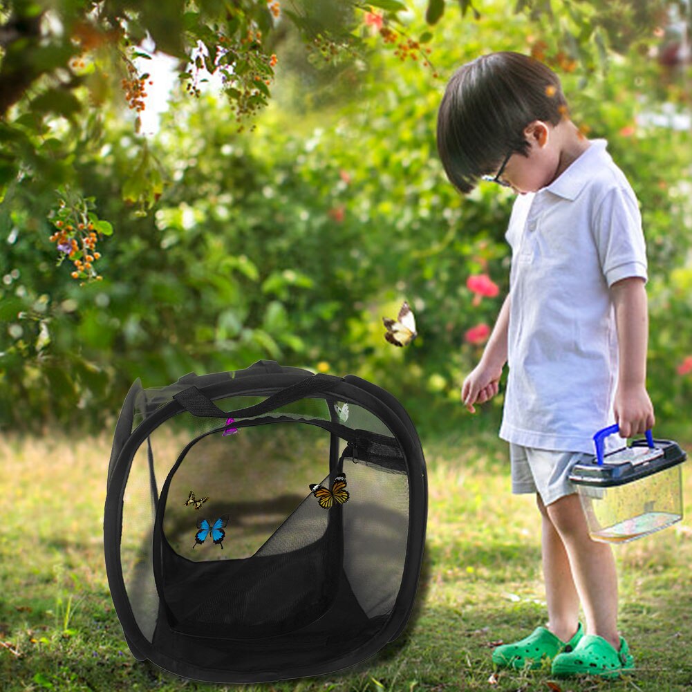 Jaula plegable de malla para insectos, jaula para insectos, Mini insectos y jaula para mariposas, Pop-up