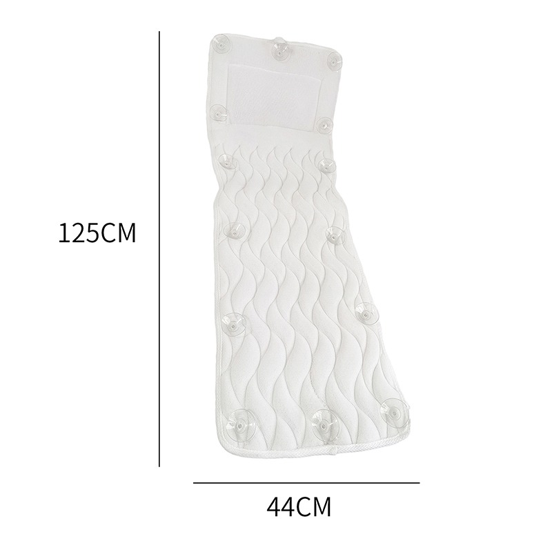 Bath Cushion Extra-Large Full Body Bath Tub Pillow Non-Slip Spa Bathtub Mat Mattress Pad Super Thick Breathable 3D Mesh Layers