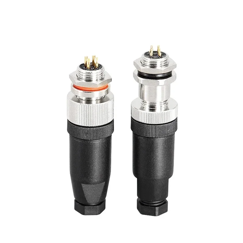 M12 sensor connector 4pin 5pin M12-8 waterproof male&female plug screw threaded coupling A Code sensor connectors
