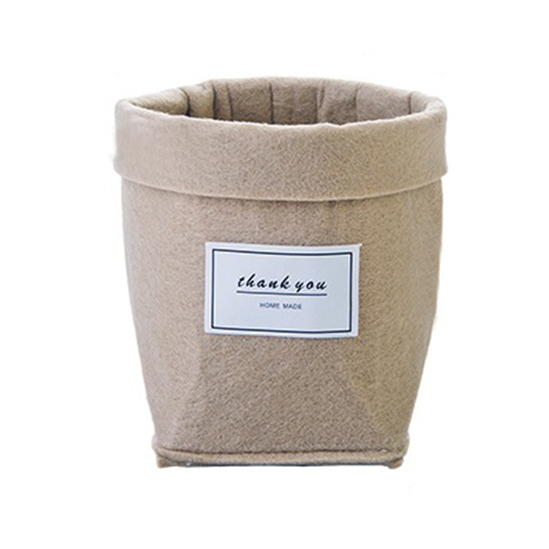 De almacenamiento de escritorio de la planta crece la bolsa a casa decoración Flor de escritorio cesta carnosa sentí Pot espesar jardín suministros jardinería Macetas: khaki