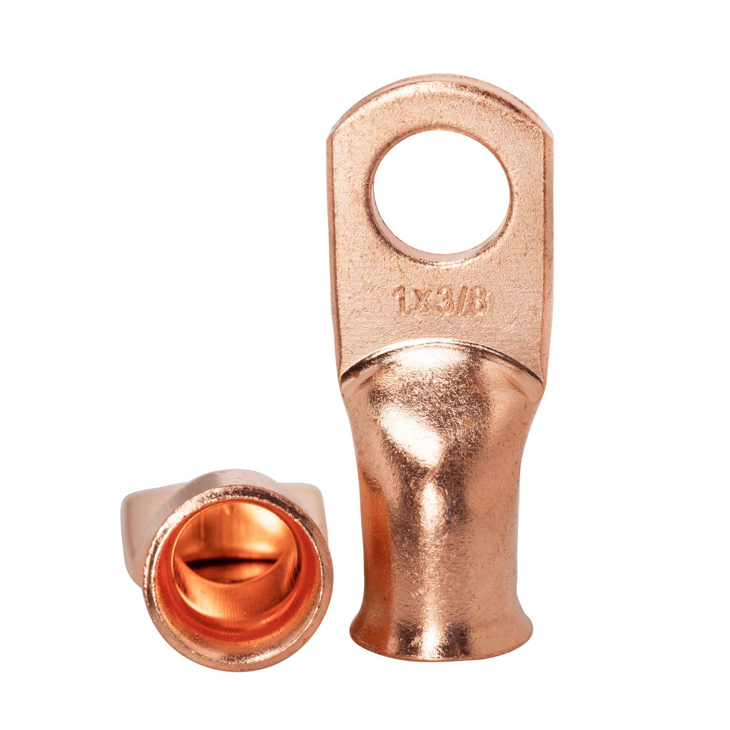 10/25Pcs 1AWG Electrical Wire Ring Connectors Copper Tube Lug Battery Starter Cable Welding Crimp Terminals