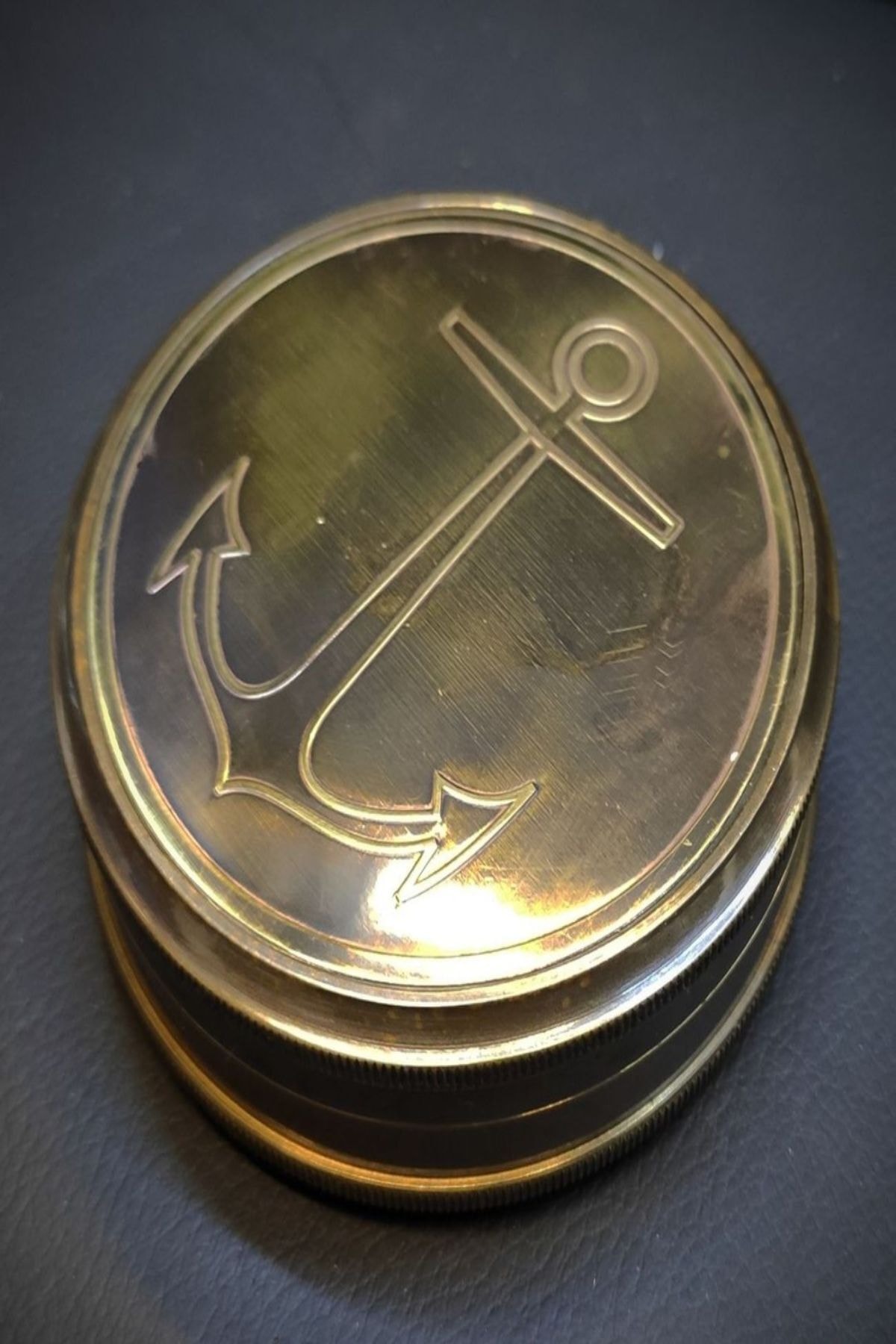 Brújula magnética de bronce para barco de , ancla marina, navegación marina, Seafarer, de latón, para bolsillo de 8 CM