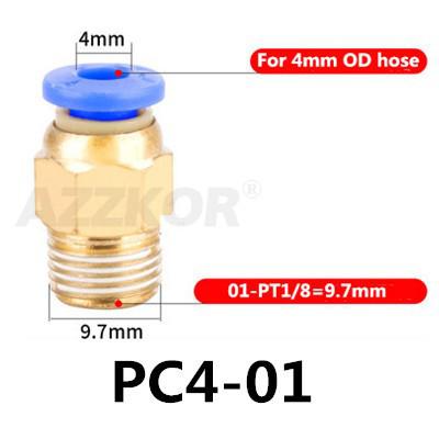 5 kpl pc pneumaattinen letkuliitin ilmakompressorin osat suora työntöpaineilmaliitin 1/2 " 1/4 " 3/8 " 1/8 " m5 uros -4 6 8 10 12: Pc4-01