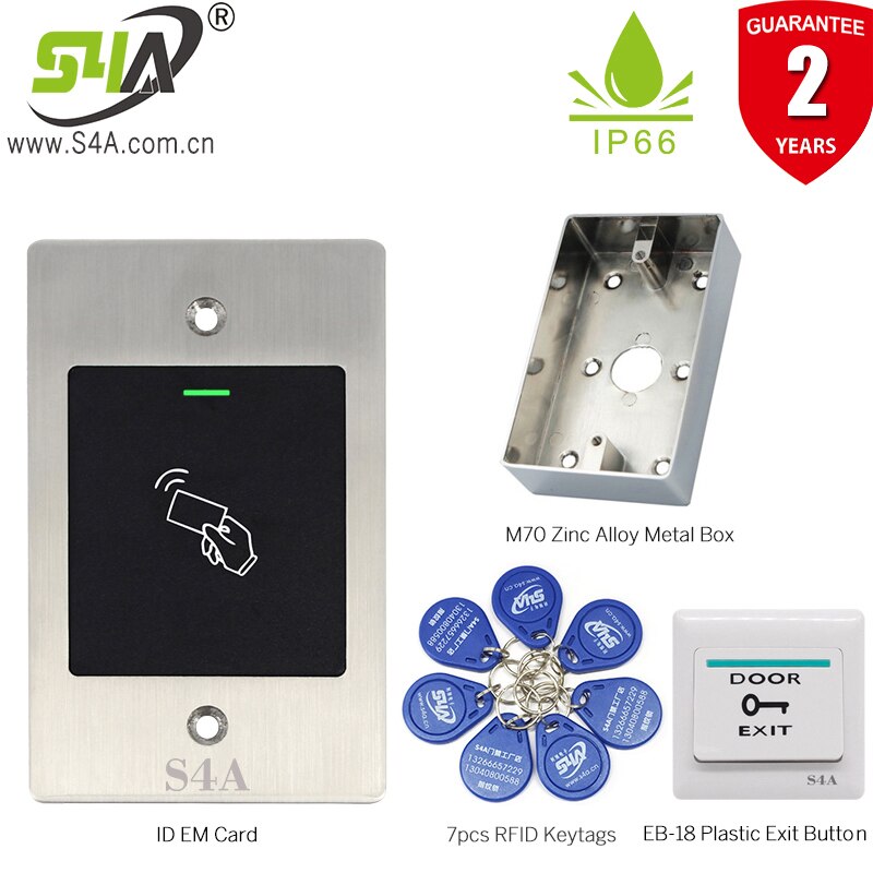 Embedded mounted RFID Card Reader 125KHZ Wiegand26 RFID Card Access Control Reader IP66 Waterproof access controller: E2 F