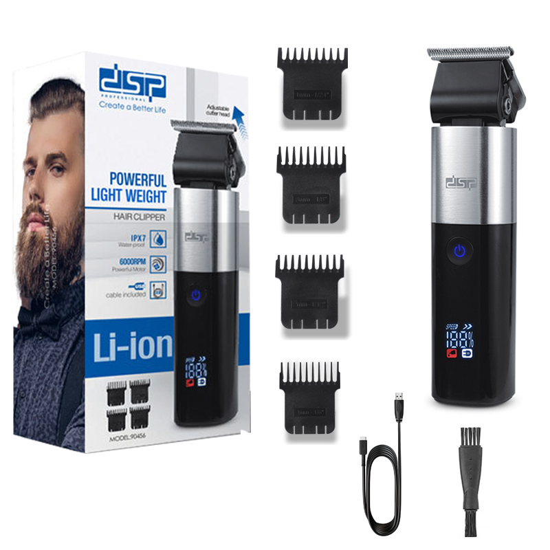 Cortadora de pelo de 2 velocidades para hombres, cortadora de pelo eléctrica de barba, máquina cortadora de pelo recargable, cuchilla de corte de pelo puede ser cero: with box