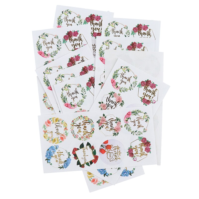 80 stk /10 ark etiket tak rund firkantet sort kraftpapir farve forseglingspasta bage kiks pose dekorativt segl klistermærke