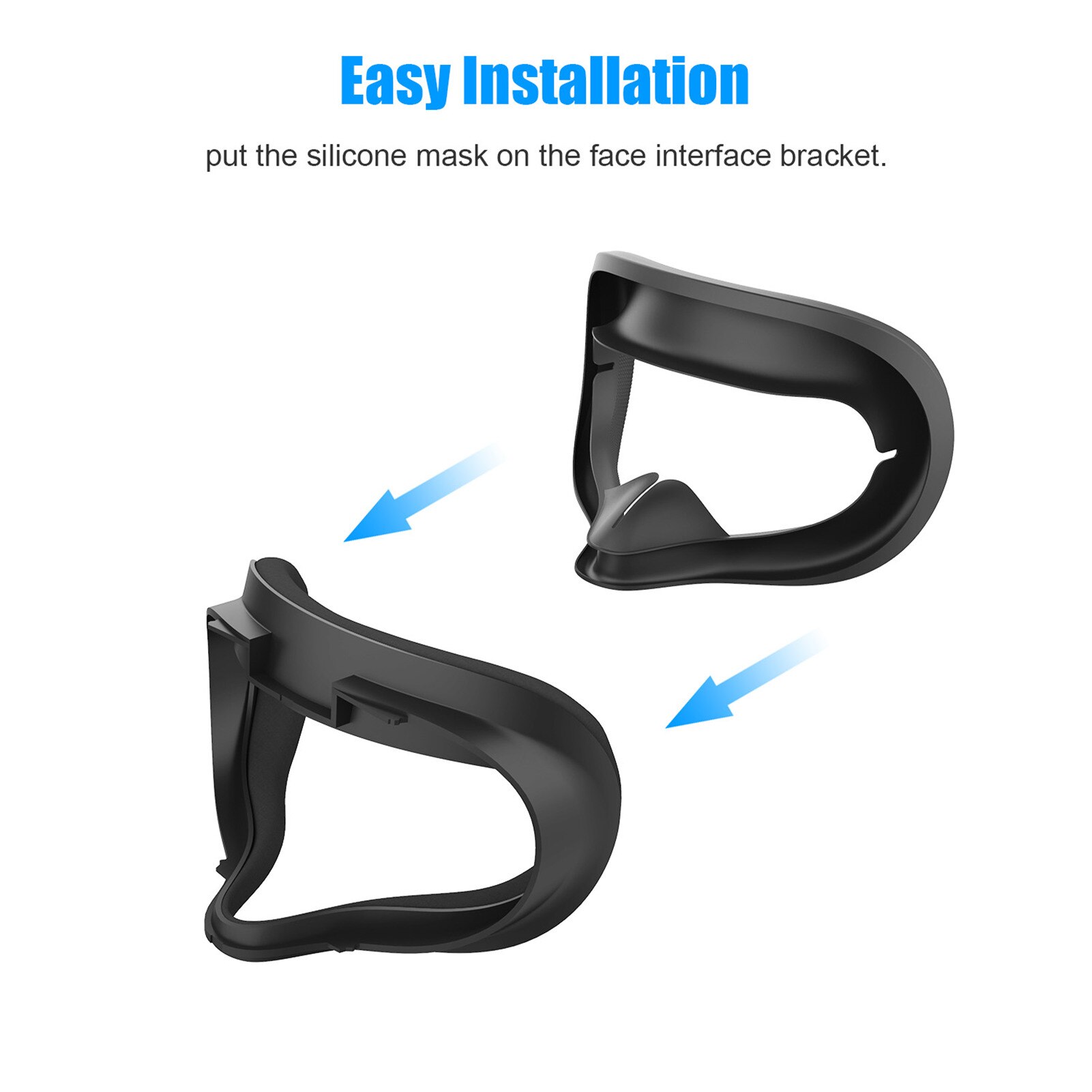 Silicone Face Cover Cushion For Oculus Quest 2 VR Headset Soft Comfortable Anti-light leakage Support wearing glasses Eye Pad