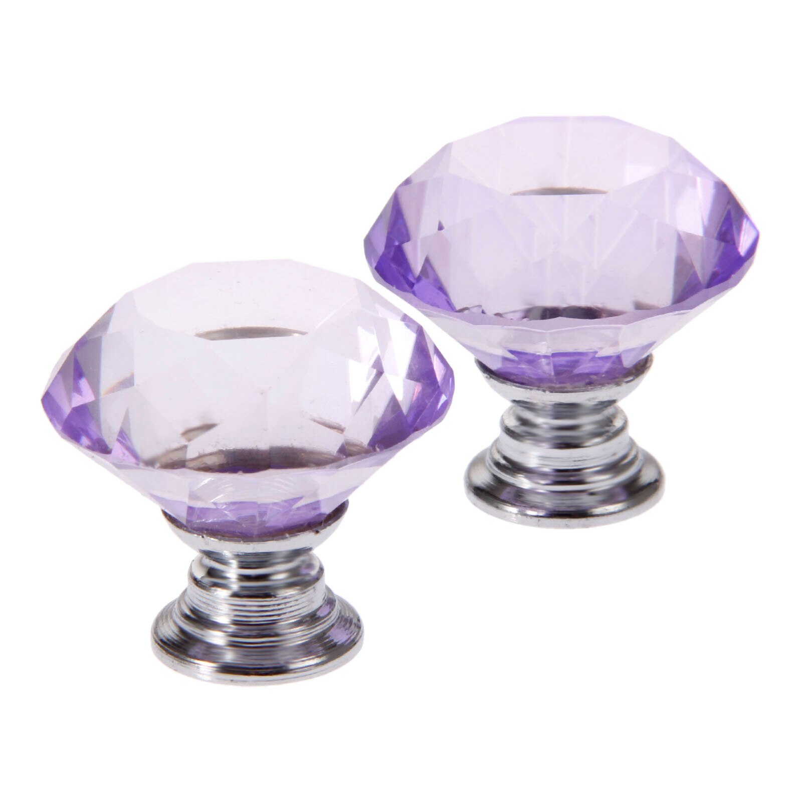 1x lilla krystal glas diamant form skab håndtag knopper køkken skab trækker skuffe knopper møbel håndtag hardware