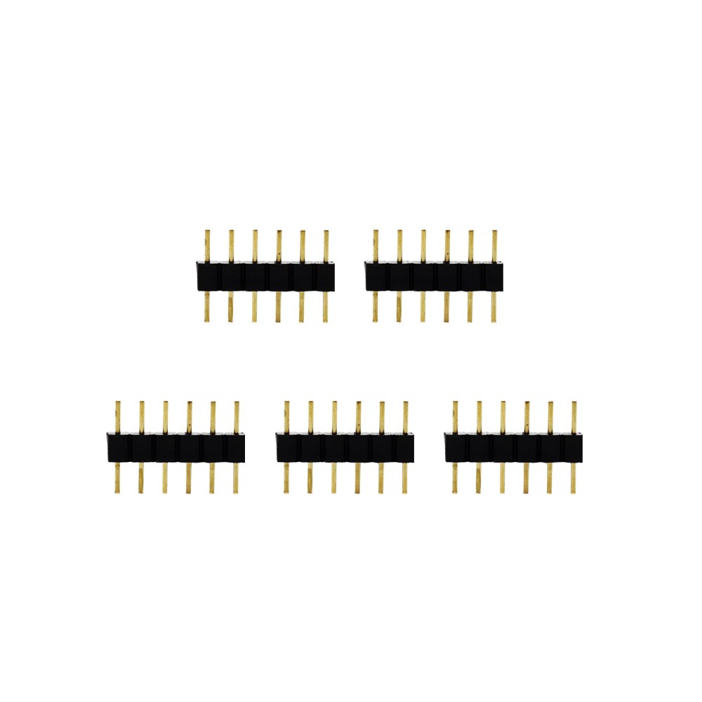 6 pin 12mm led strip stik til rgbww led strip fri svejsning stik 5 stk/parti l/t form: Pin header