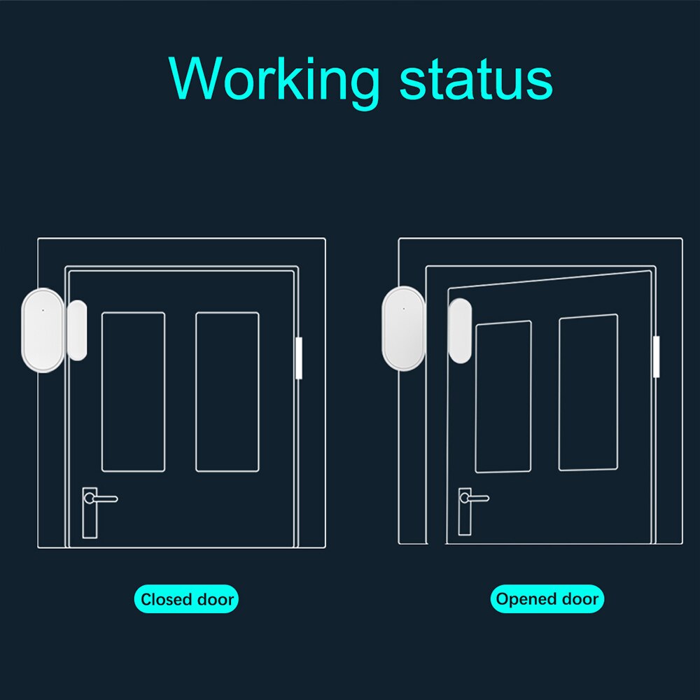 Wireless Door Window Detector Mini Tamper Alarm Sensor for All 433Mhz Home Alarm Ultra-Low Power Security Smart Gap Sensor