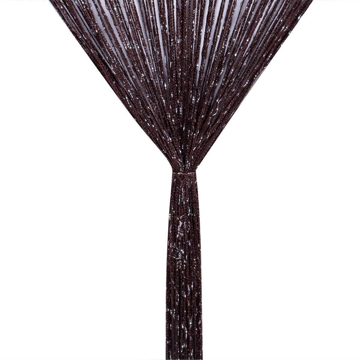 Luxury glass curtain 200x100cm Flash line bright tassel door curtain window divider home decoration curtains: Coffee