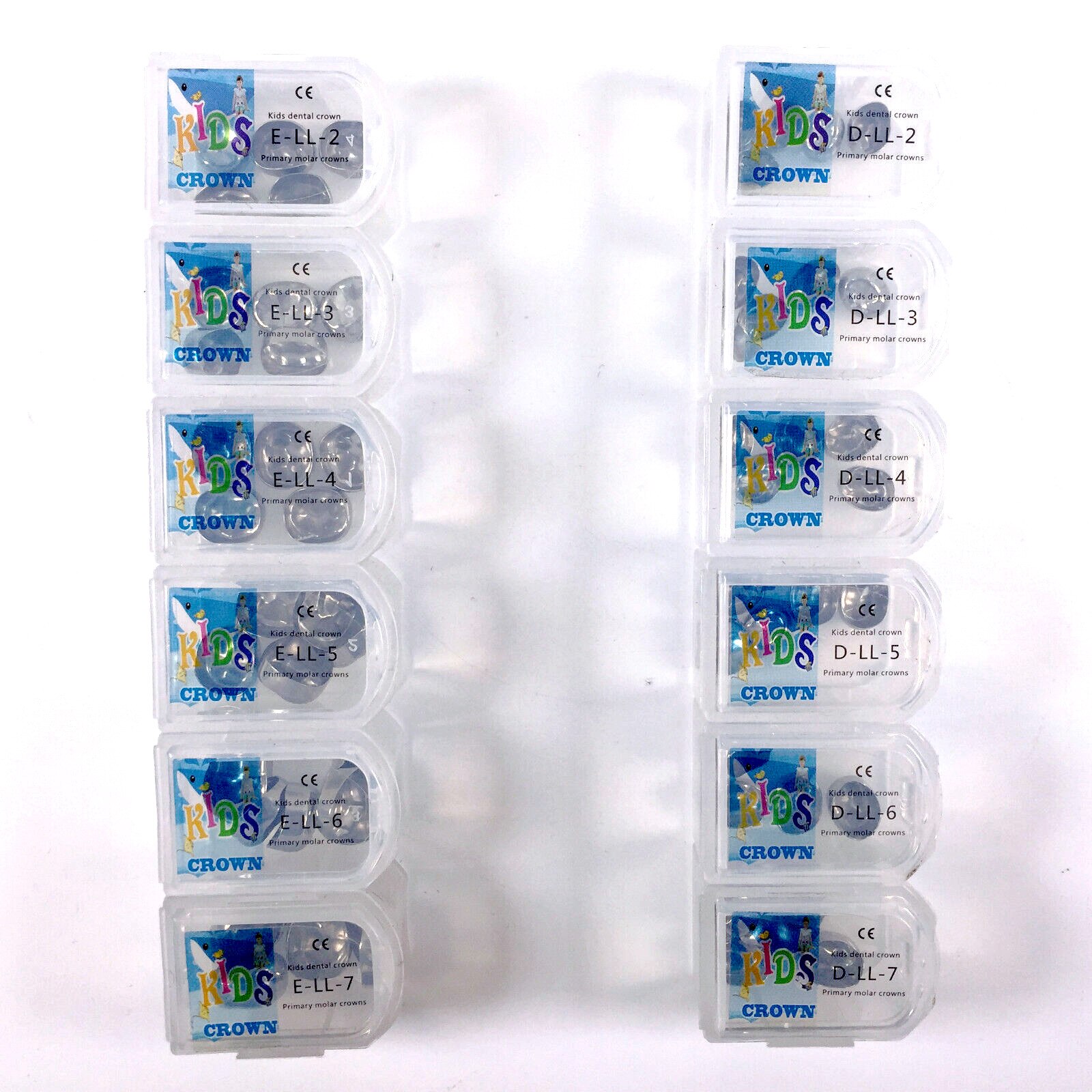 5Pcs Lower Left Dental Kids Primary Molar Crown Stainless Steel Pediatric 48 Sizes choice