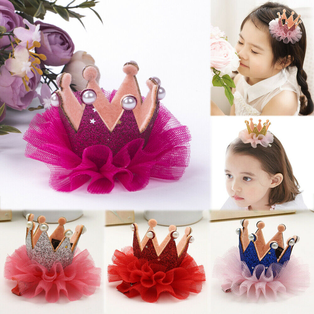Princess Floral Tiara Pearl Hairband Wedding Crown Toddler Baby Kids Girls Head Band Party Costume