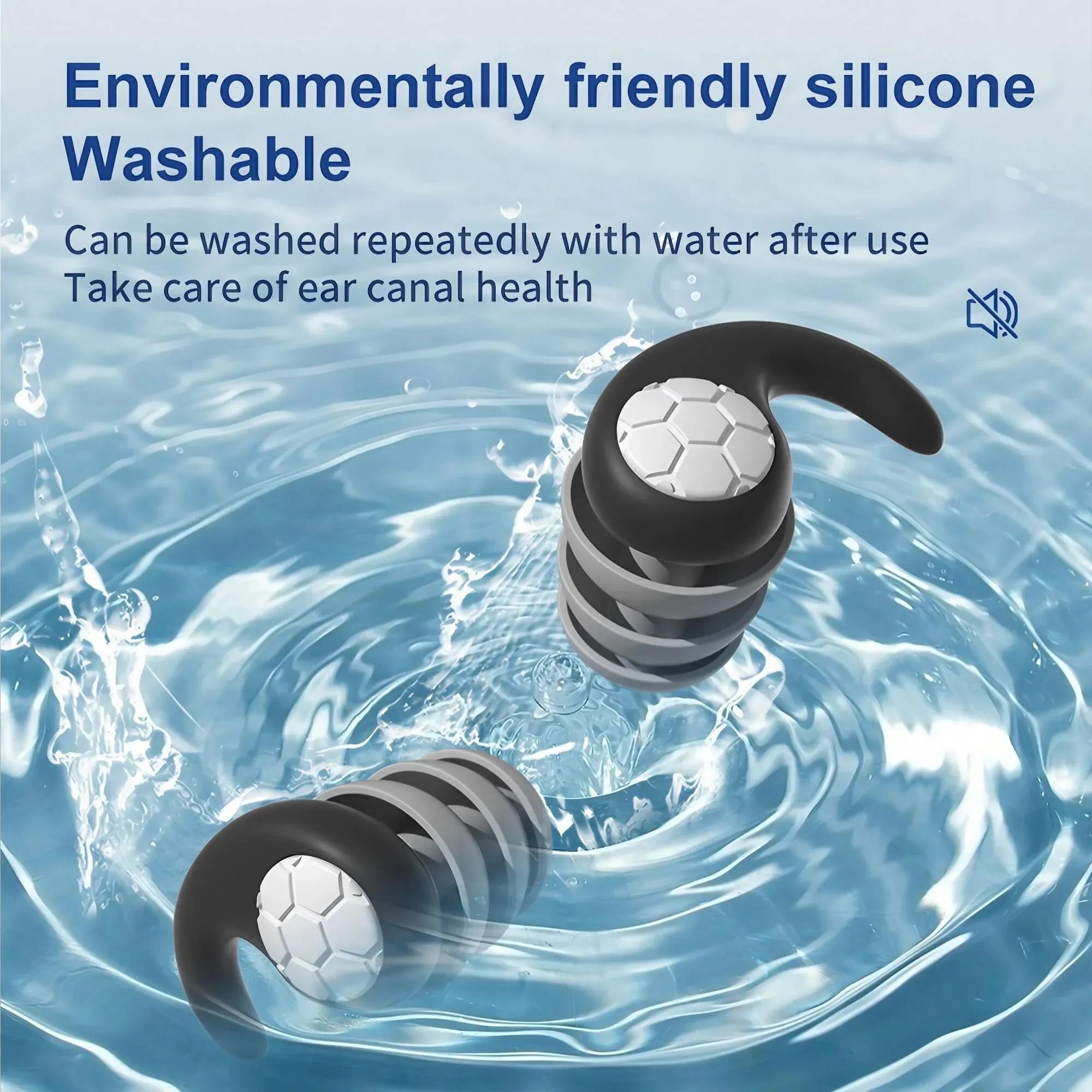 1Pair Sleeping Ear Plugs Noise Reduction Waterproof Earplug Soundproof Earplug Three-Layer Mute Filter for Ear Plug