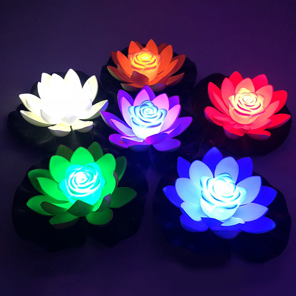 LED wasserdicht schwimmende Lotus Licht batterie betrieben künstliche Lilie Blume Nacht lampe Teich Pool Garten Fisch Tank Wasser dekor