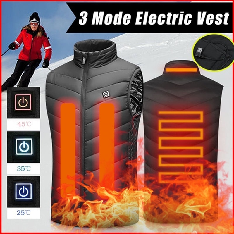 Neue Intelligente Beheizte Weste für Männer Winter Upgrad Warme Heizung Warme jacken Plus Größe elektrische Weste Outdoor USB Beheizte Weste