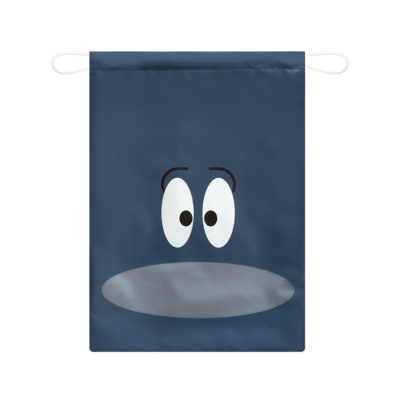 Waterproof Shoes Bag Pouch Storage Travel Bag Portable Tote Drawstring Bag Organizer Cover Non-Woven Laundry Dustproof Cover: dark blue