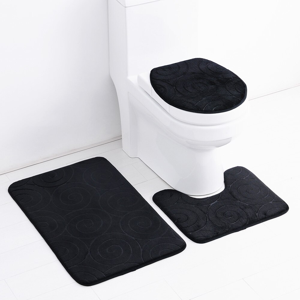 1 set bath mat bathroom set bathroom carpet bathroom rug set Toilet carpet three piece set Anti skid foot pad at cylinder edge
