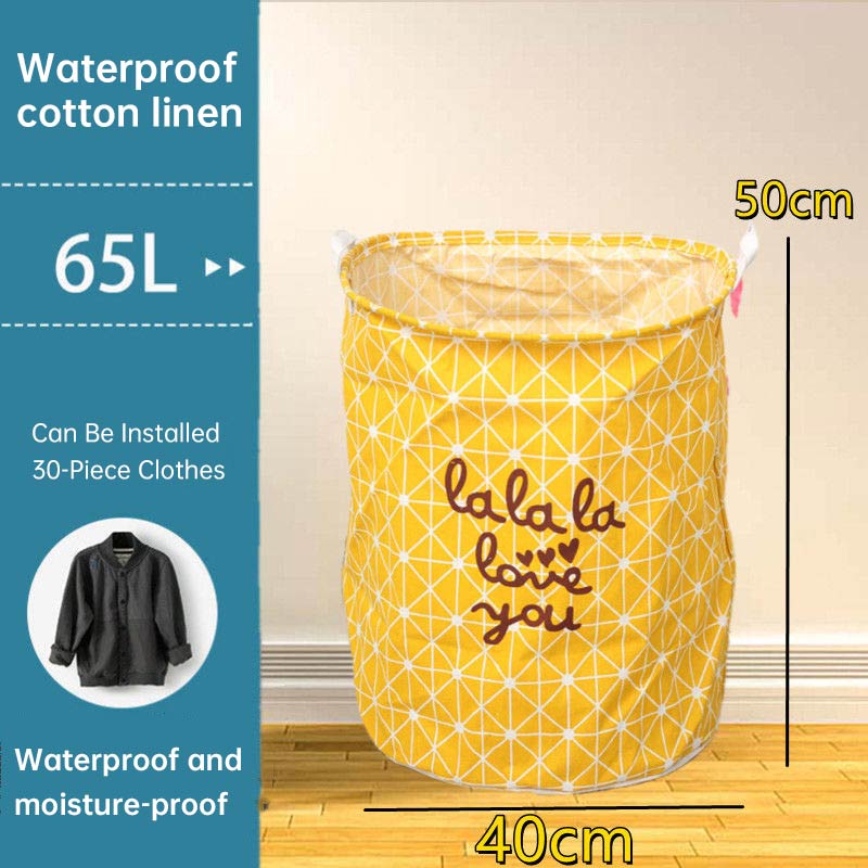 Household Dirty Clothes Hamper Basket Folding Over Sized Toy Storage Bucket Laundry Hampers with Easy Carry Extended Handles: Y