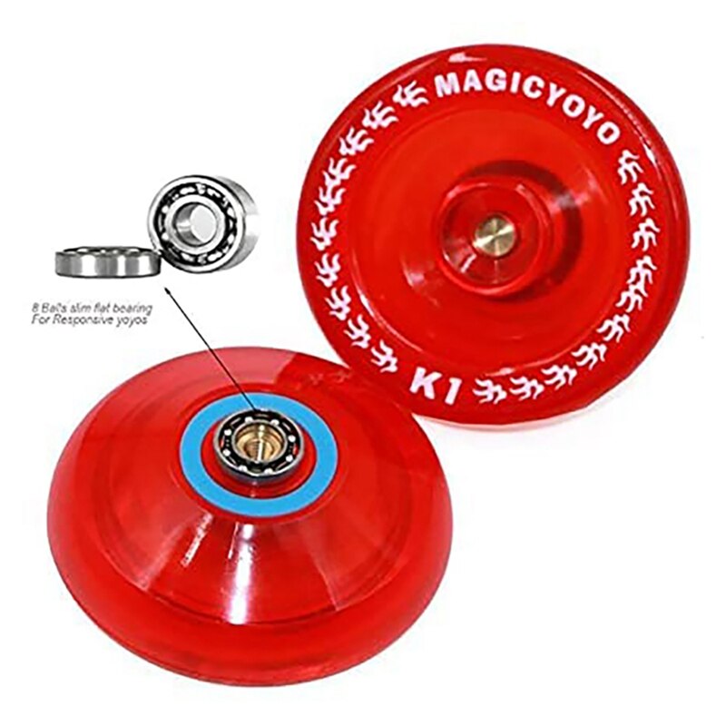Magicyoyo pack  of 2 yo-yos ,k1 responsive yo-yos mit 2 yo-yo-säcken +10 schnüren und 2 yo- yo-yo-handschuhen (kristallrotes & grünes yo-yo)