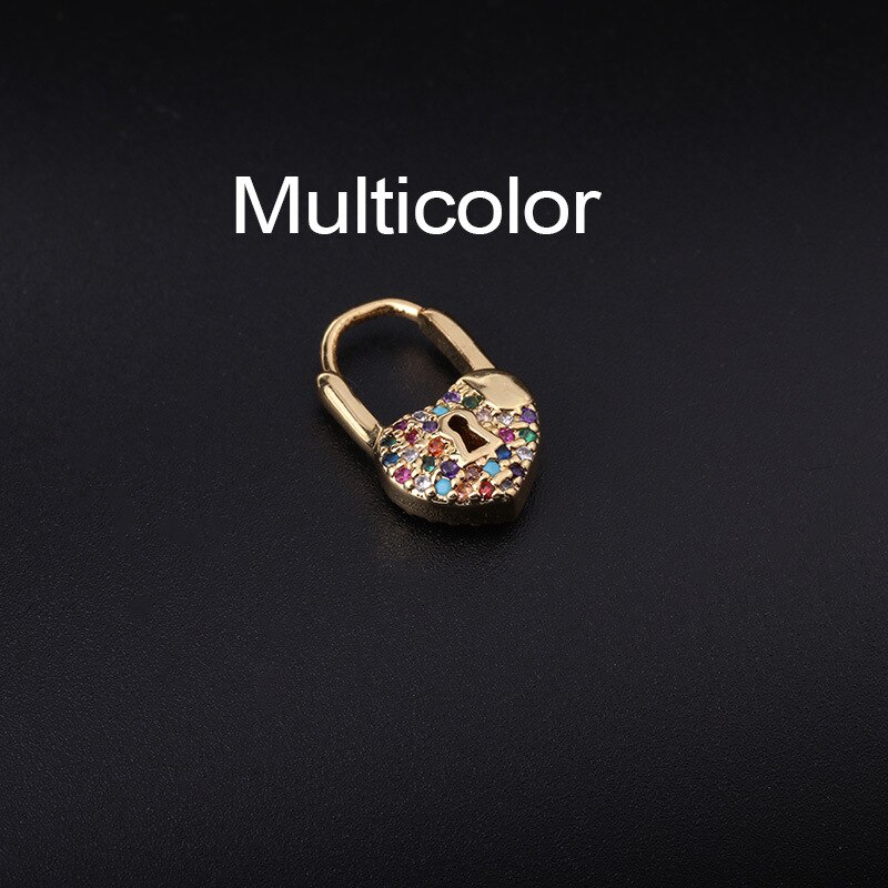 1 pz Multicolor Cz Heart Lock cartilagine orecchino in acciaio inox creativo elica Tragus Daith Conch Rook Snug Lobe Piercing gioielli