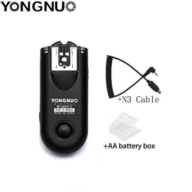 YONGNUO-disparador de Flash de Radio inalámbrico, RF-603RX/N, RF603N II RF 603, 2,4 GHz, para NIKON D90, D5100, D700, D3: RF-603 N3