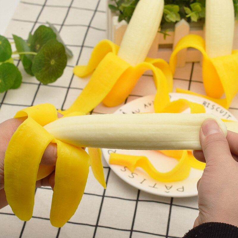 Spoof Peeling Bananen Decompressie Speelgoed Squish Games Prank Funny Trick Joke Gags Bananasplit Stress Reliever Mischief