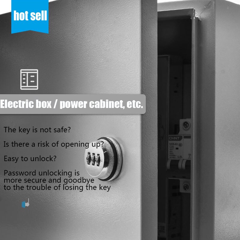 Safety lock combination lock polished chrome-zinc alloy coded password mailbox cabinet locker