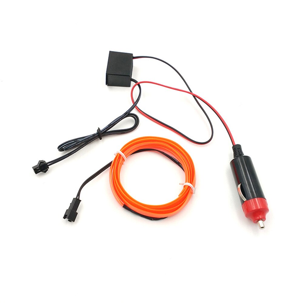 5M Glow EL Wire Cable with 12V Car Driver LED Neon Christmas Dance Party DIY Costumes Clothing Luminous Car Light Decoration: Orange