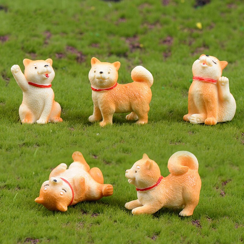 miniature Akita dog resin animal figurines fairy garden modern miniatures home desk decoration living room accessories decor