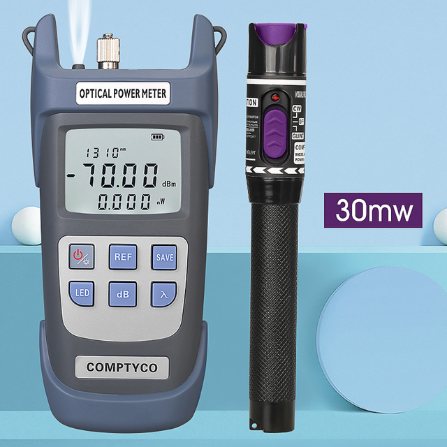 Multifunction Optical Power Meter OPM with Visual Fault Locator optical fiber tester 5KM 10km 20KM 30km VFL 10/30MW/50MW FTTH: G710A and 30MW