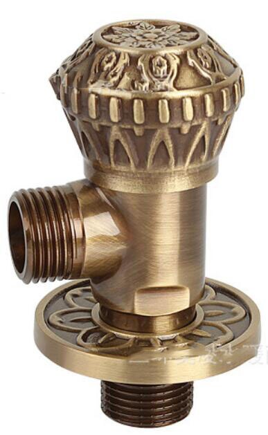 2 Styles Antique Carving Copper Triangle Valve Toilet Tee Full Copper Triangle Valve Toilet Water Heater Inlet Valve: B