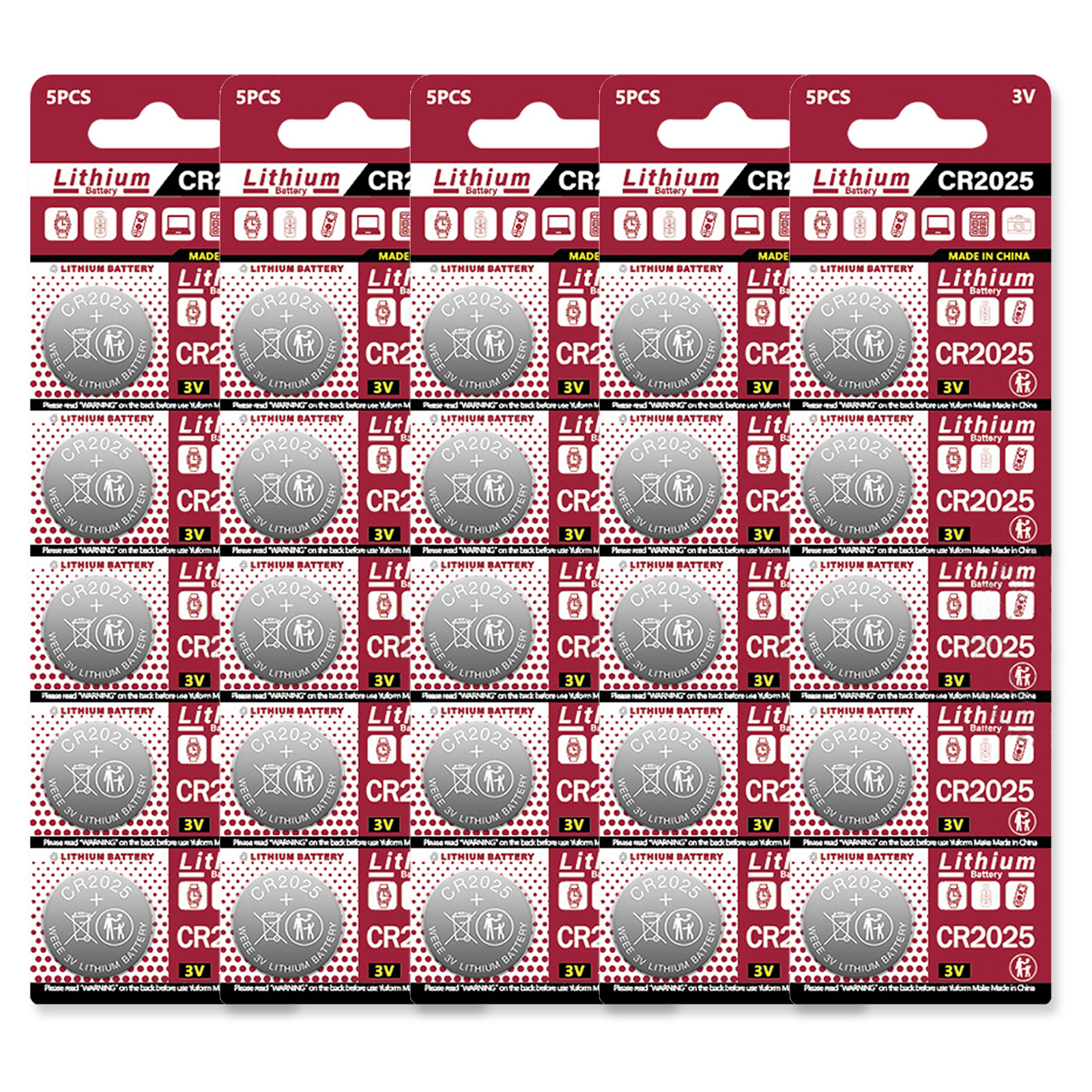 5-100pk cr2025 novas baterias de célula tipo moeda substituir para br2025 dl2025 ecr2025 3v bateria de botão para calculadoras chave do carro brinquedos: green