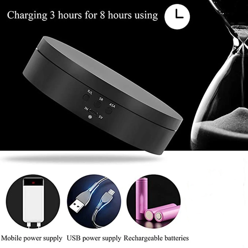 3-speed elektrische roterende displaystandaard 360 graden sieraden draaitafel roterende basis draaitafel voor fotografie video-opname prop