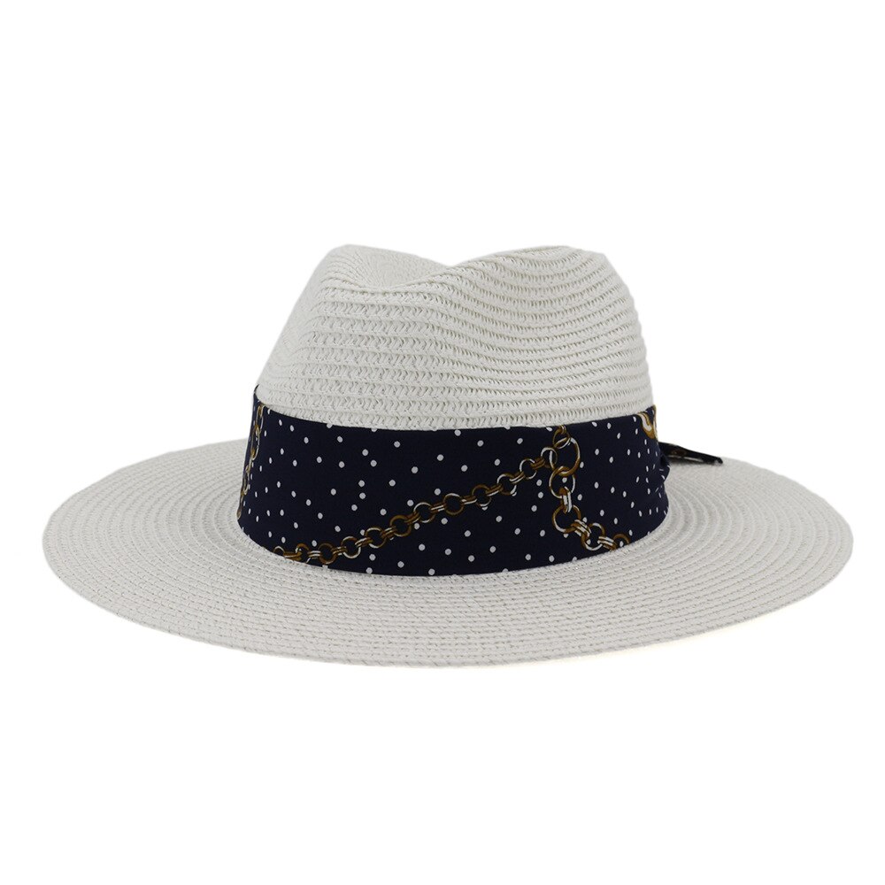 Bauhinia Spring Unisex Travel Cap Vintage Panama Hat Summer Beach Sun: White