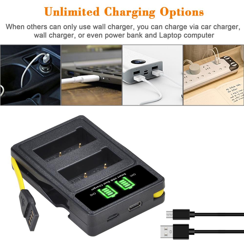 3 stuks 2000 mah en -el9 en-el9a en  el9 batterij + type-c led-laderkits voor nikon en -el9a d40 d60 d40x d5000 d3000 camera
