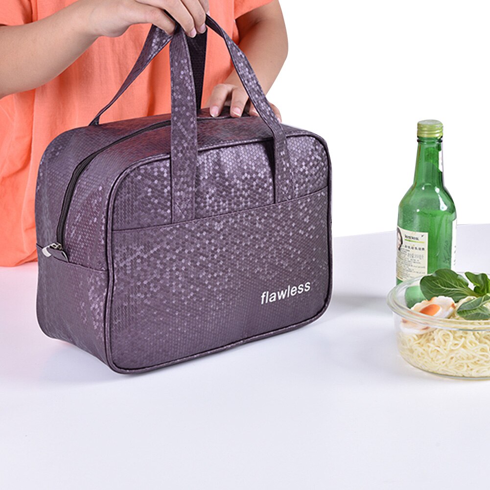 Bolsa aislante de hielo para viaje al aire libre, bolsa aislante de polietileno de charol para picnic, para estudiantes,