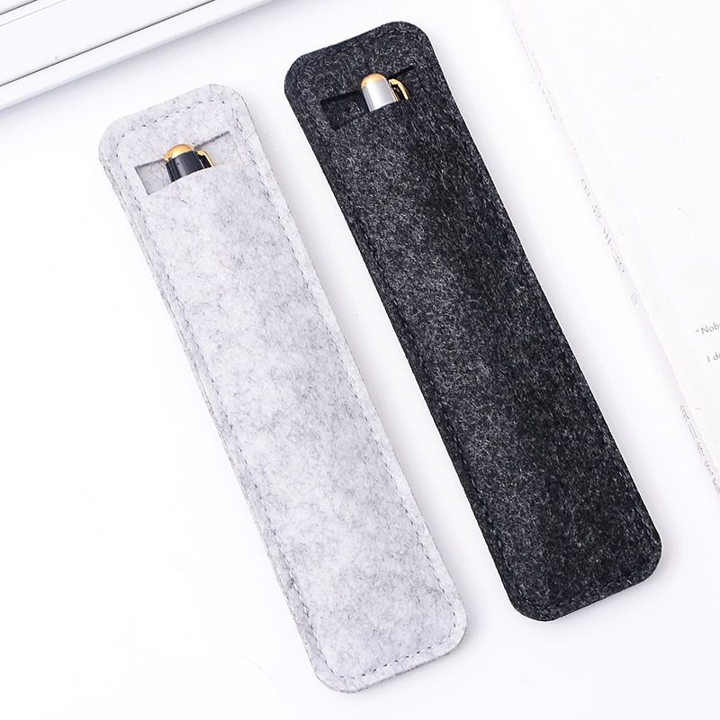 Kleine Vilten Pen Pouch Houder Enkel Gat Roller Balpen Vulpennen Etui Tassen School Kantoorbenodigdheden